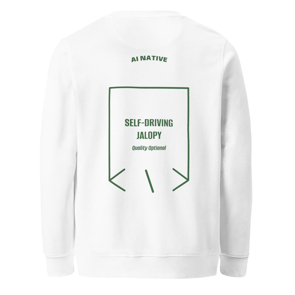 Self-Driving Jalopy — White Bottle Green back mockup