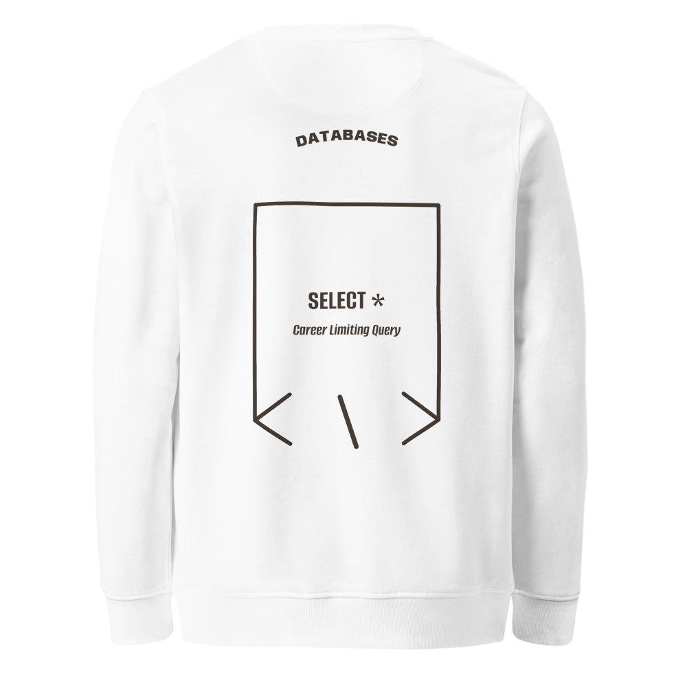 SELECT * — White Deep Charcoal Grey back mockup