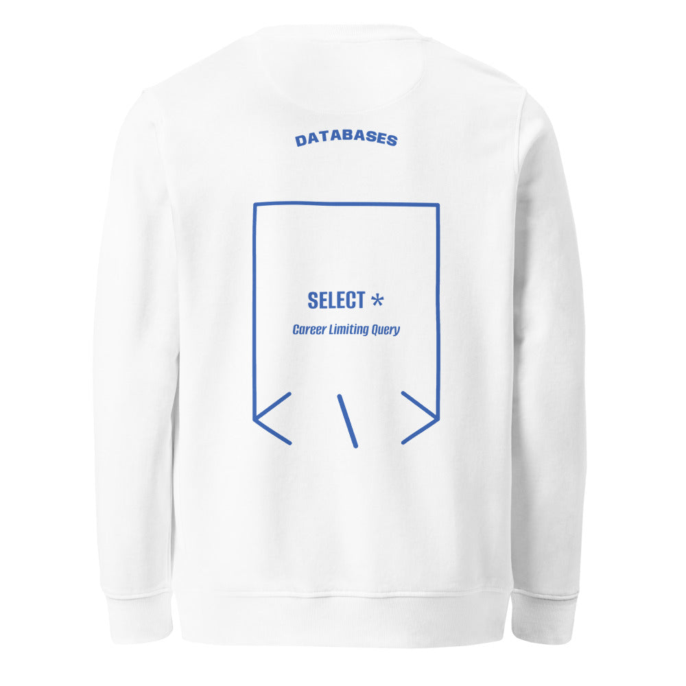 SELECT * — White Royal Blue back mockup