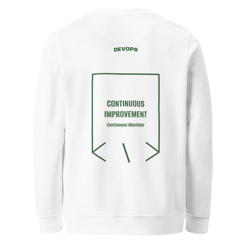 Continuous Improvement — White Bottle Green back mockup