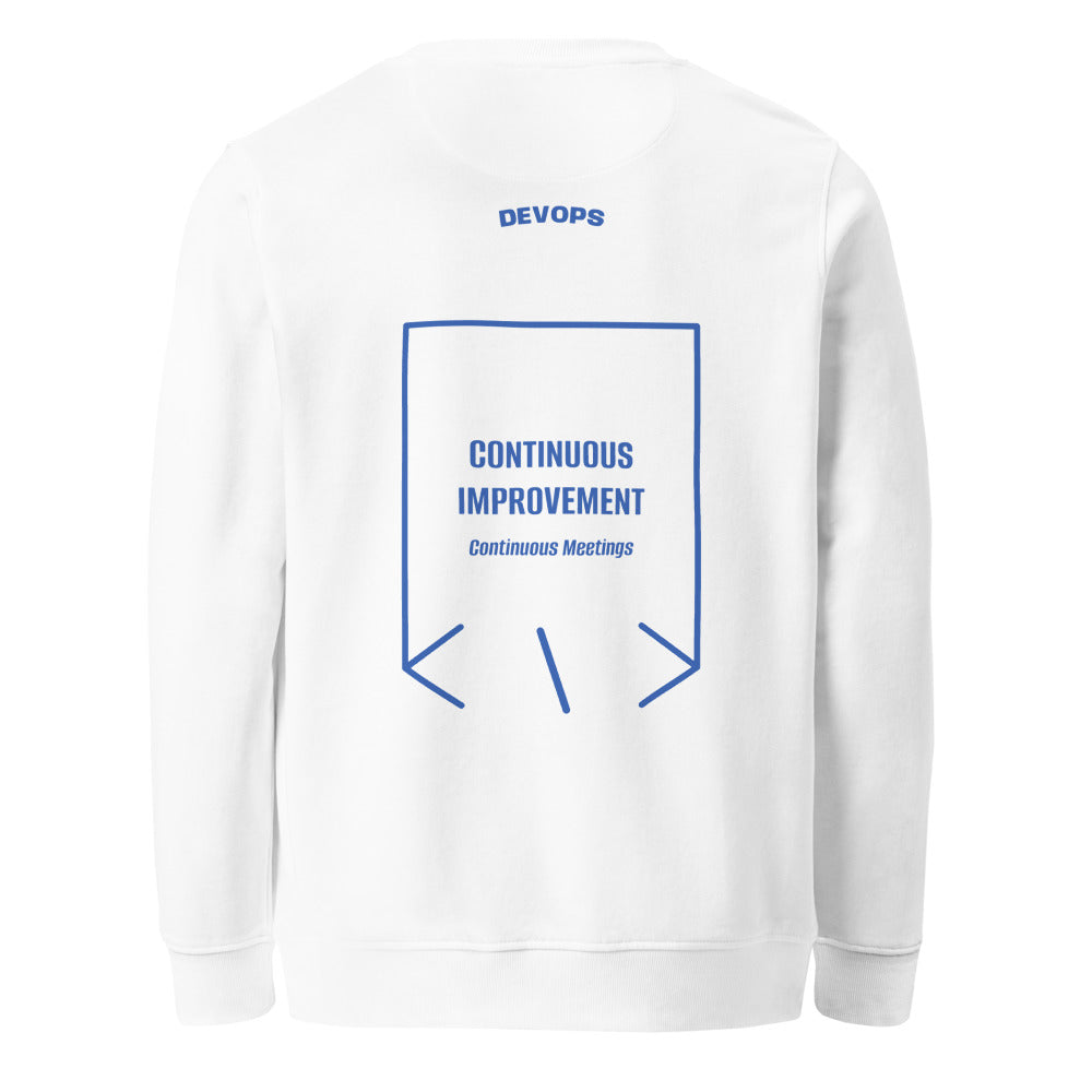 Continuous Improvement — White Royal Blue back mockup
