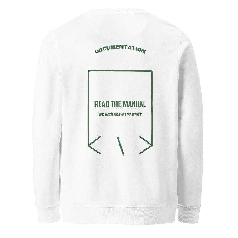 Read The Manual — White Bottle Green back mockup