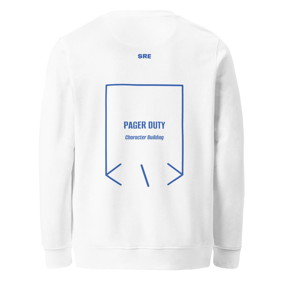 Pager Duty — White Royal Blue back mockup