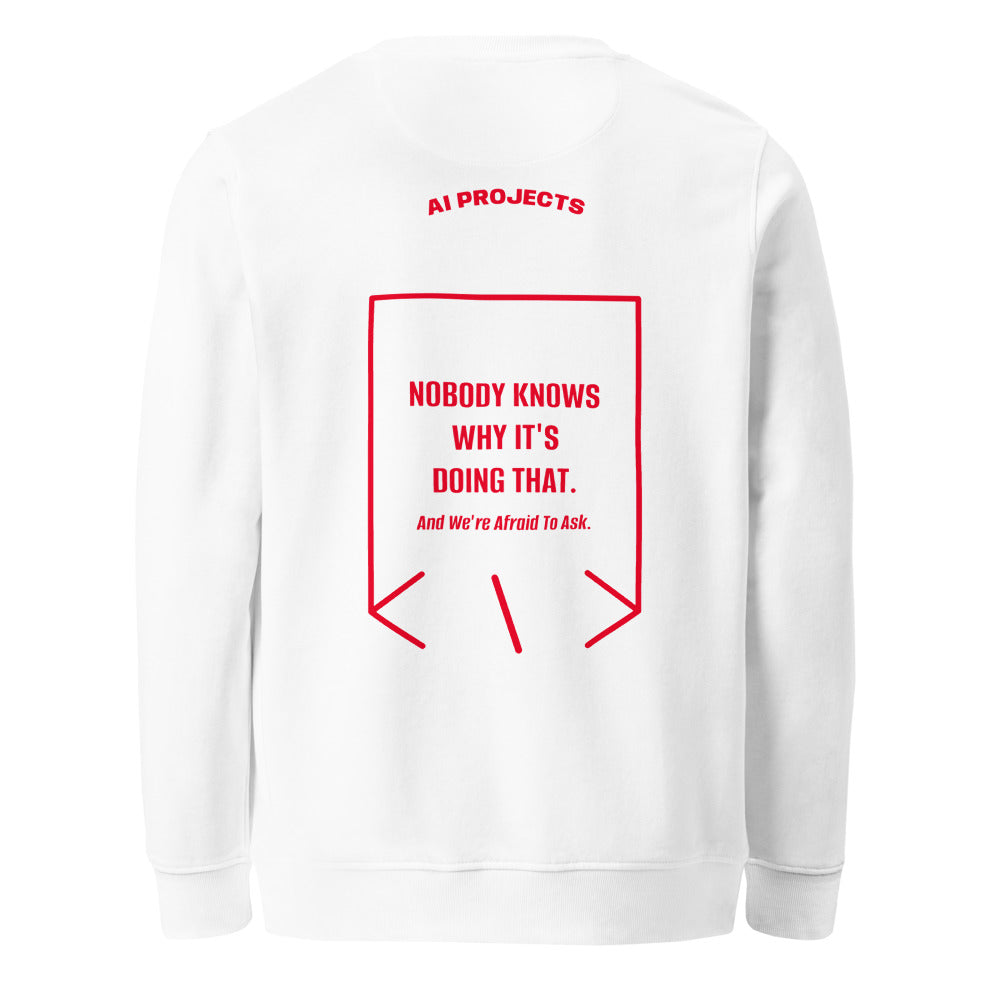 Nobody Knows Why It's Doing That. — White Red back mockup