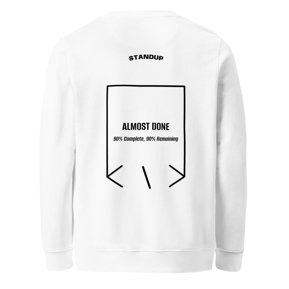Almost Done — White Black back mockup