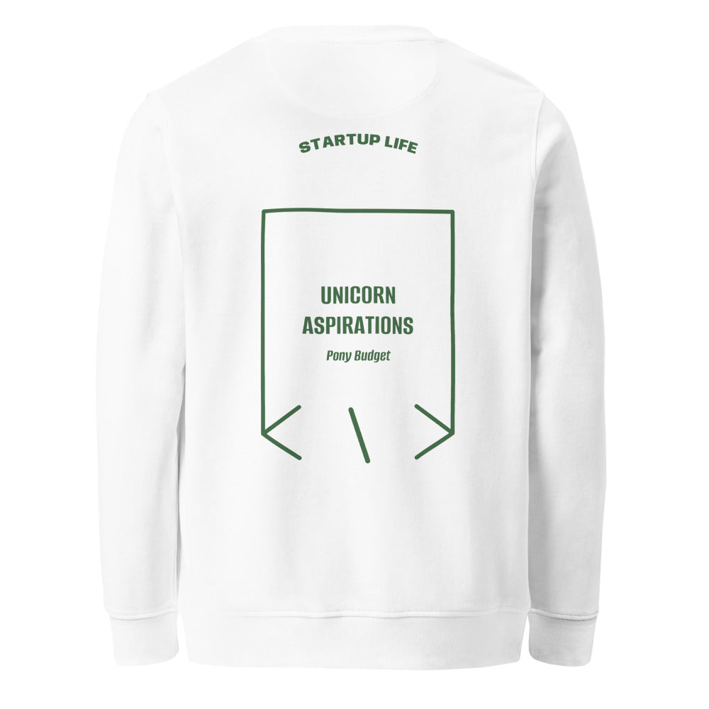 Unicorn Aspirations — White Bottle Green back mockup