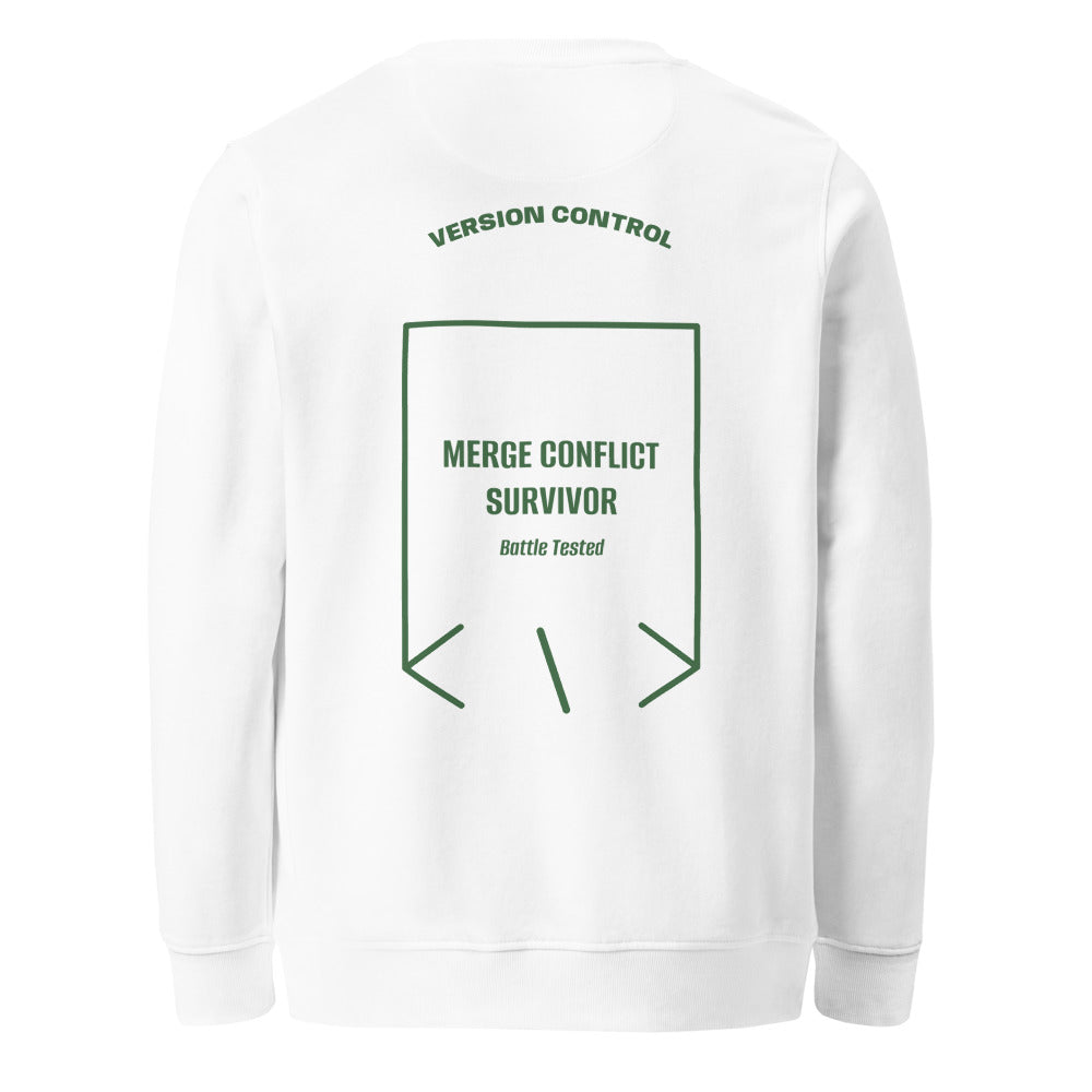 Merge Conflict Survivor — White Bottle Green back mockup