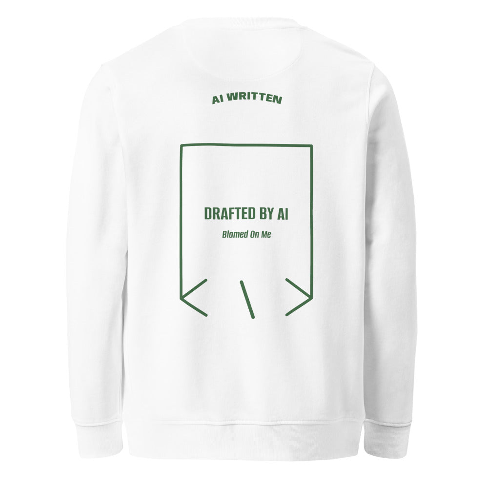 Drafted By AI — White Bottle Green back mockup