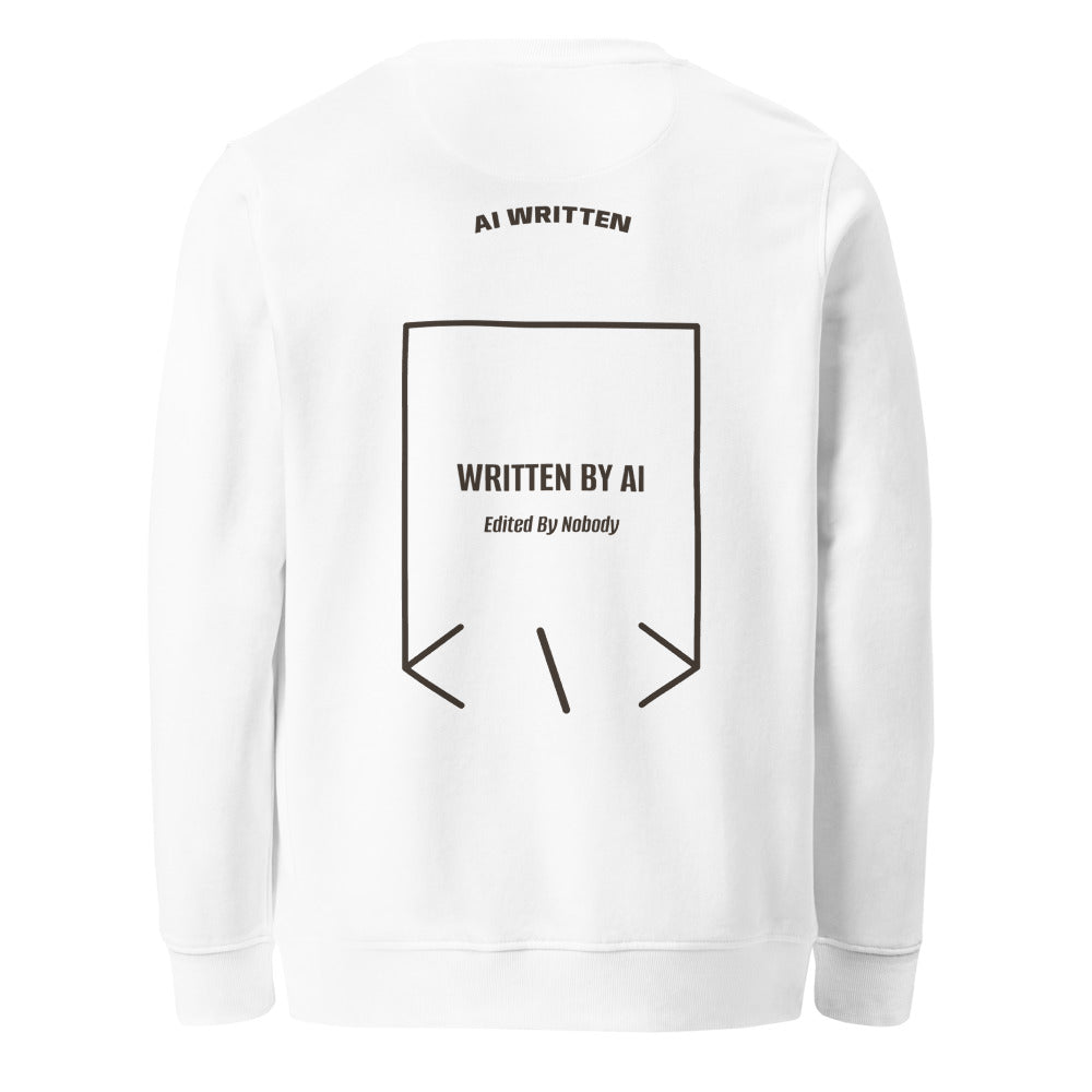 Written By AI — White Deep Charcoal Grey back mockup