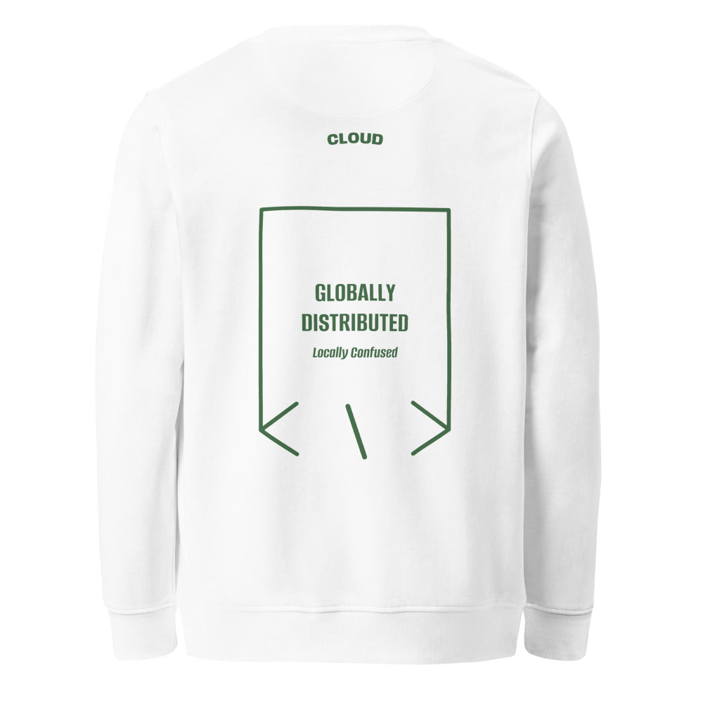 Globally Distributed — White Bottle Green back mockup