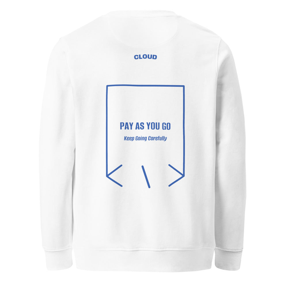 Pay As You Go — White Royal Blue back mockup