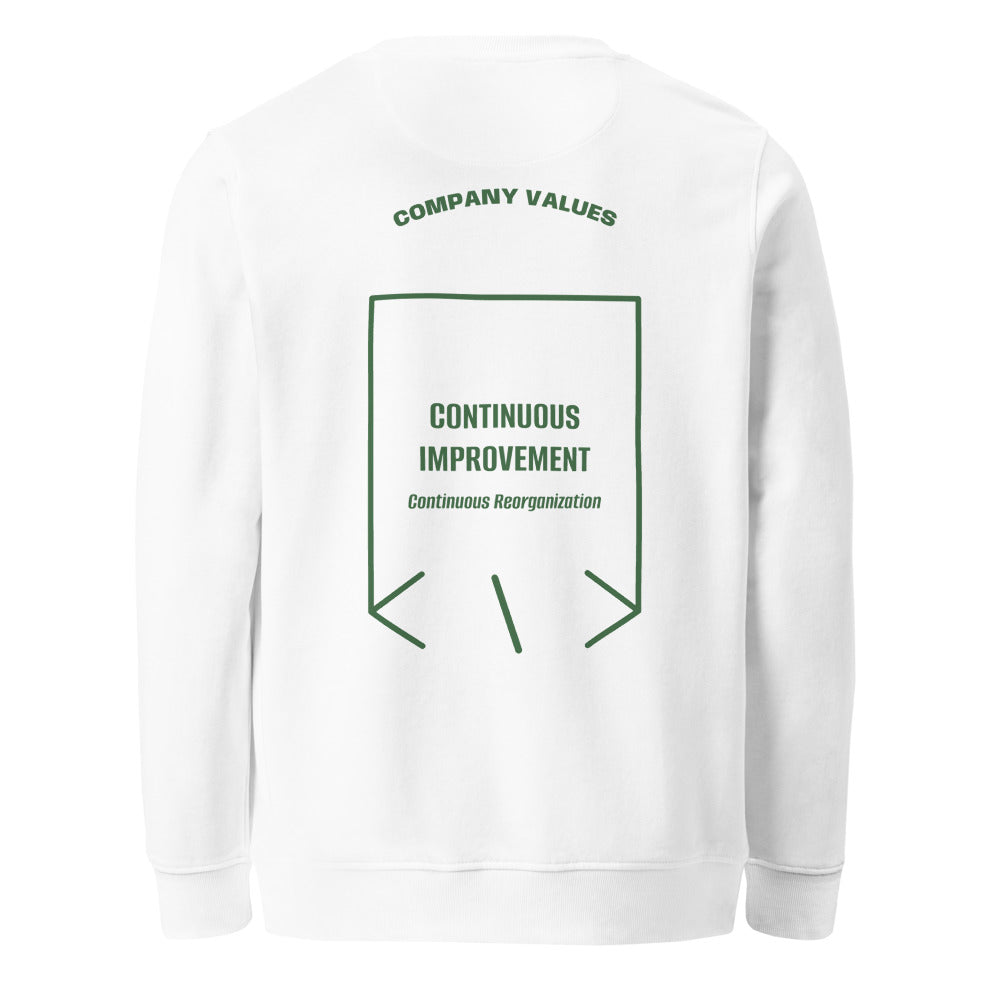 Continuous Improvement — White Bottle Green back mockup