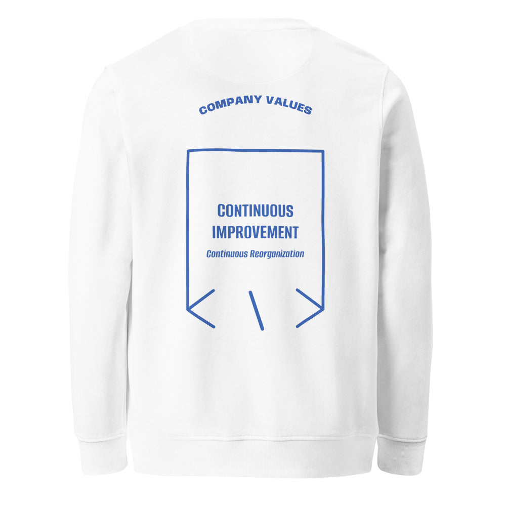 Continuous Improvement — White Royal Blue back mockup