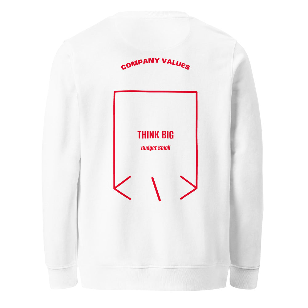 Think Big — White Red back mockup