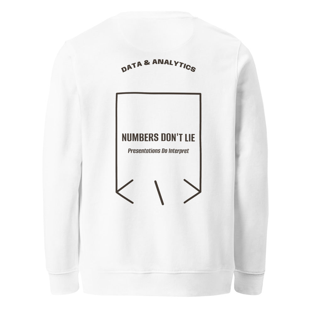Numbers Don't Lie — White Deep Charcoal Grey back mockup