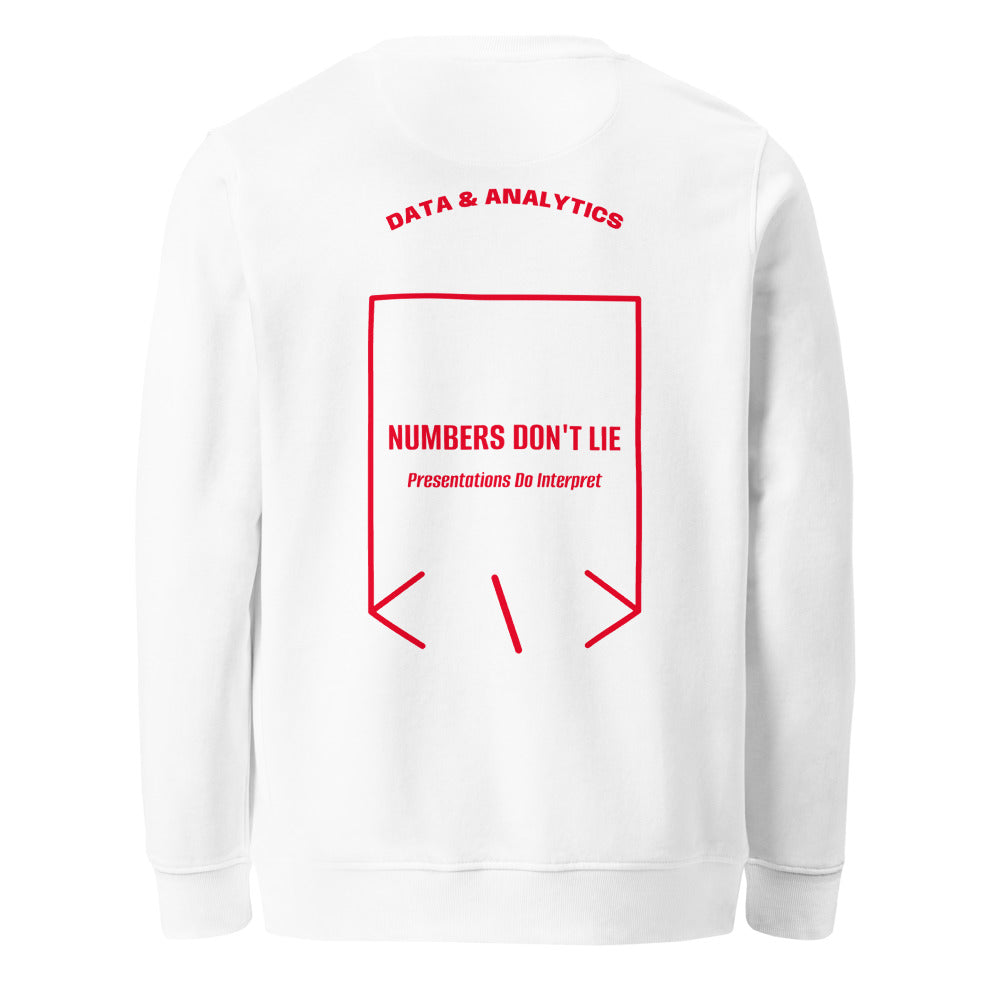 Numbers Don't Lie — White Red back mockup