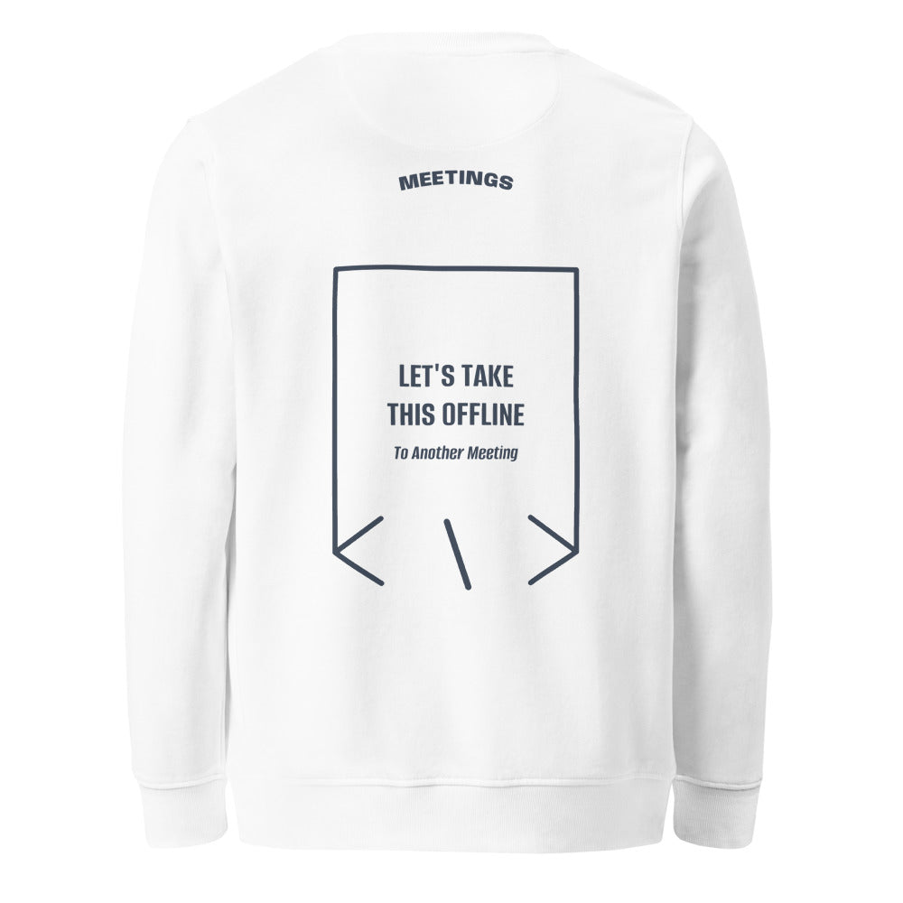 Let's Take This Offline — White French Navy back mockup