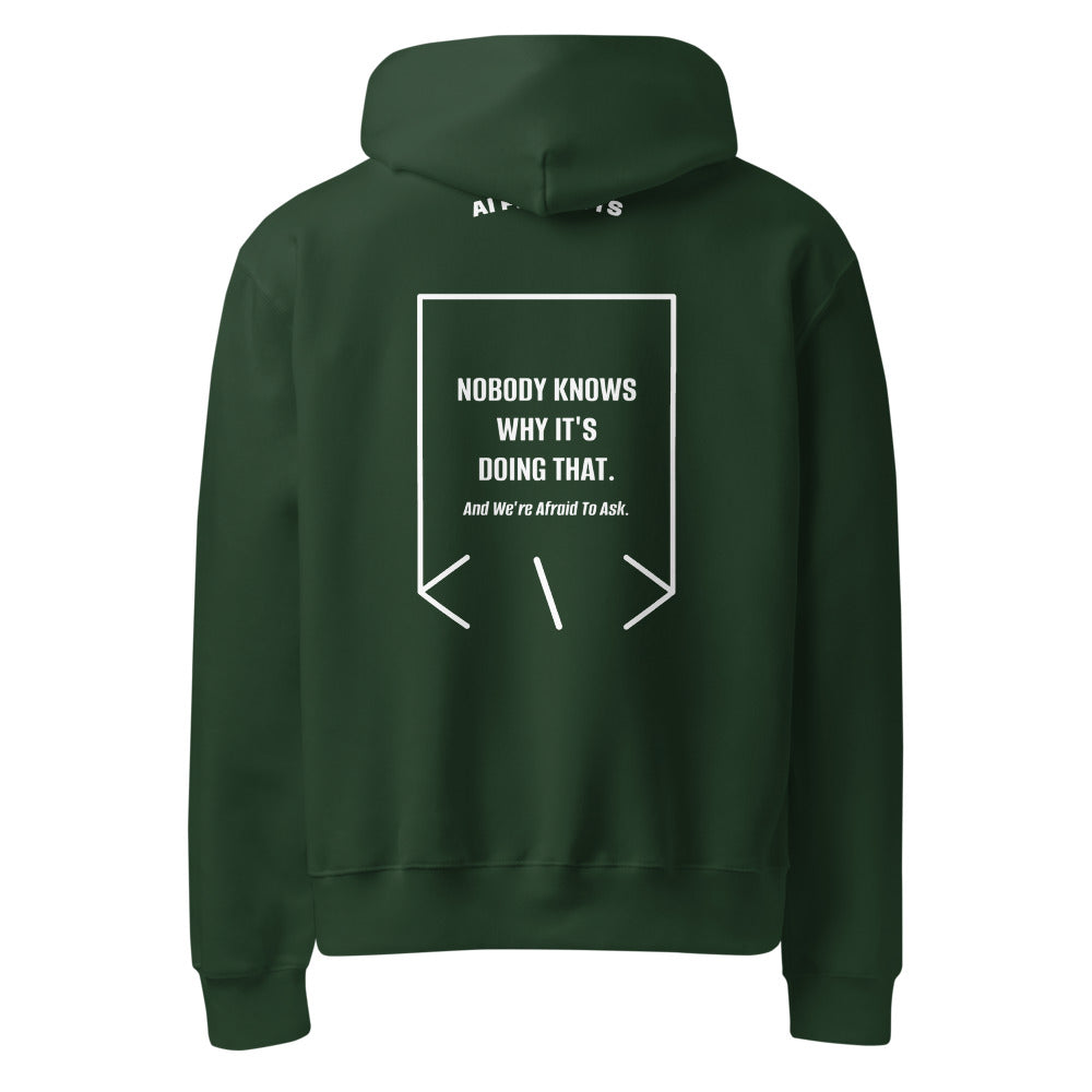 Nobody Knows Why It's Doing That. — Forest White back mockup