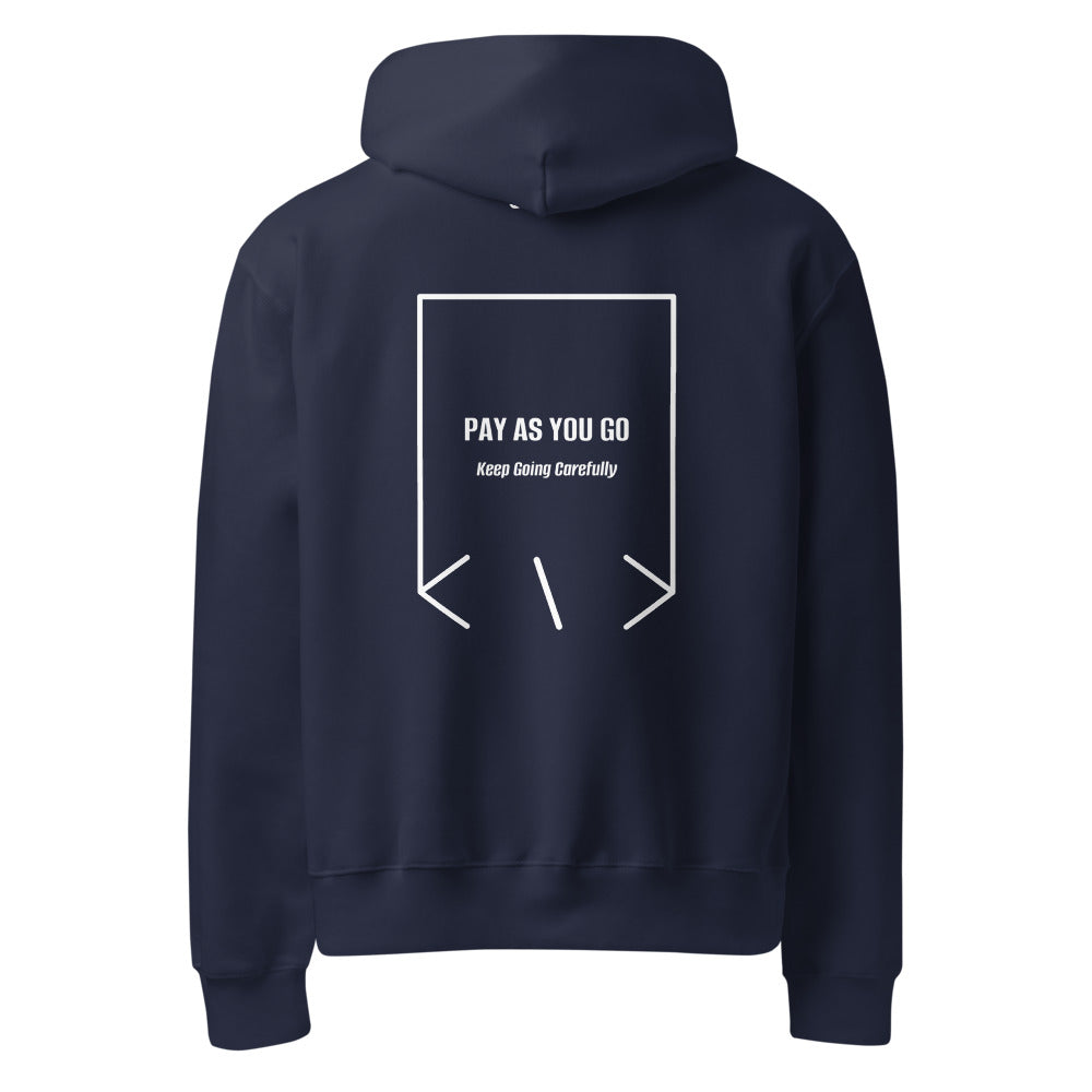 Pay As You Go — Navy White back mockup