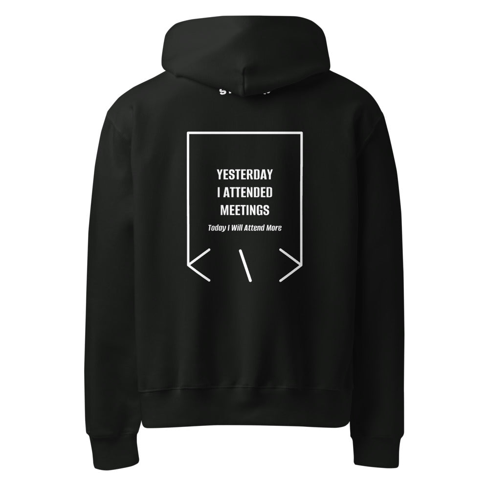 Yesterday I Attended Meetings — Vintage Black White back mockup