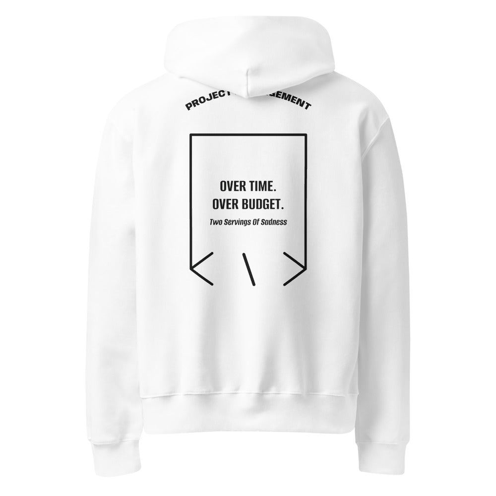 Over Time. Over Budget. — White Vintage Black back mockup