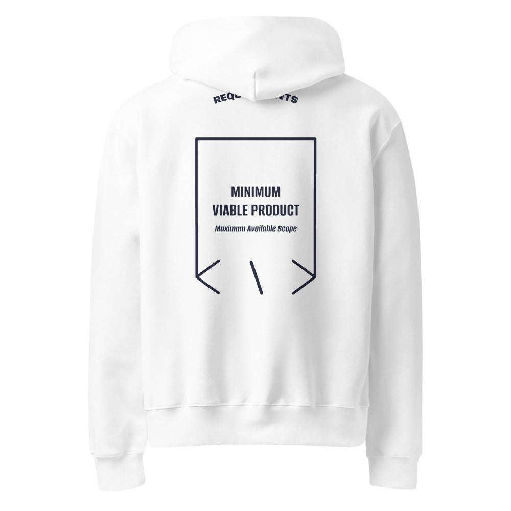 Minimum Viable Product — White Navy back mockup