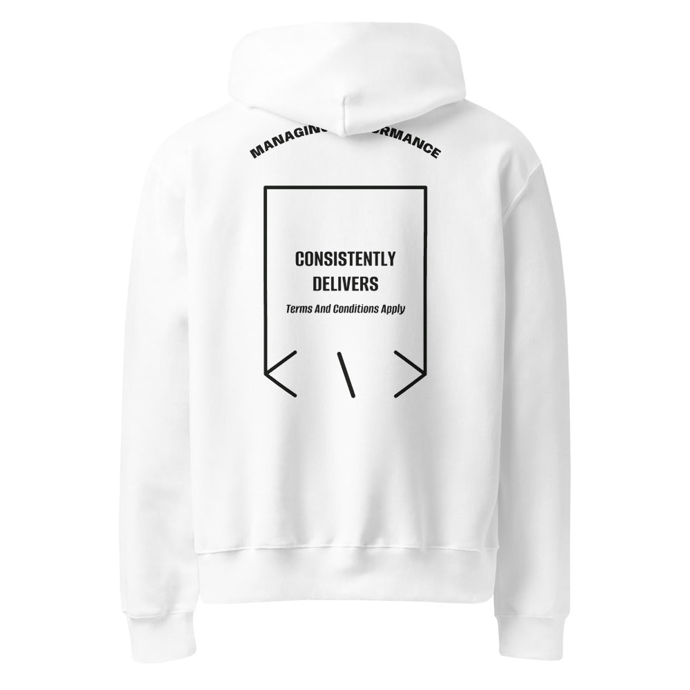 Consistently Delivers — White Vintage Black back mockup