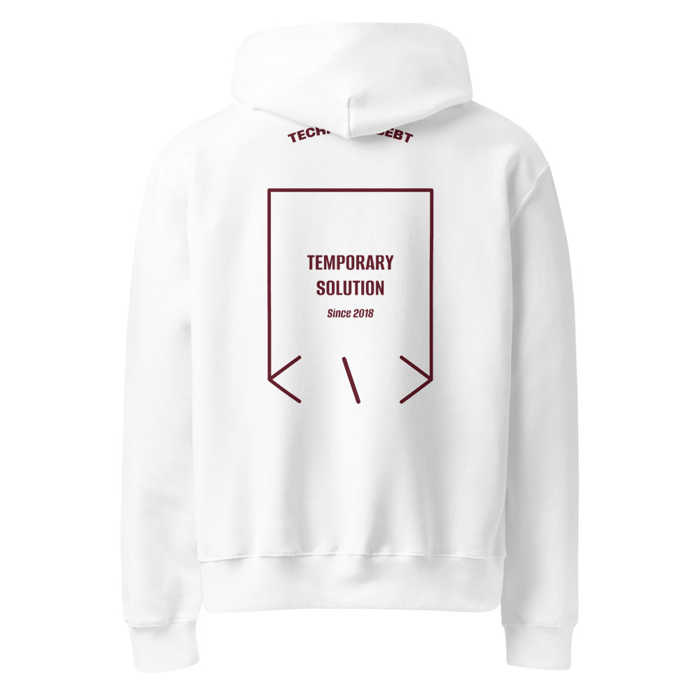 Temporary Solution — White Maroon back mockup