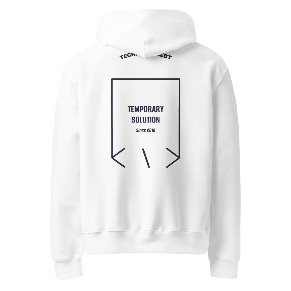 Temporary Solution — White Navy back mockup