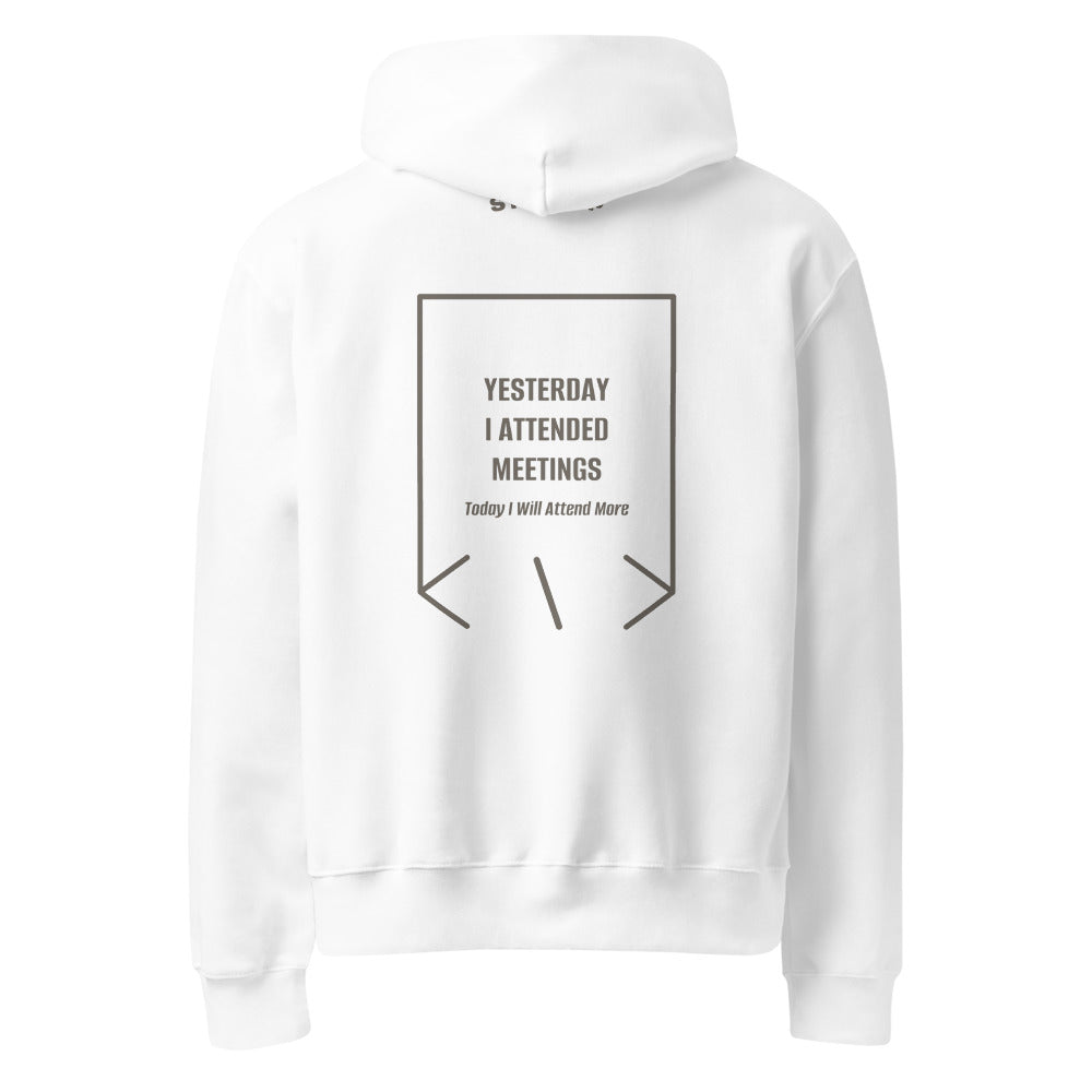 Yesterday I Attended Meetings — White Asphalt back mockup