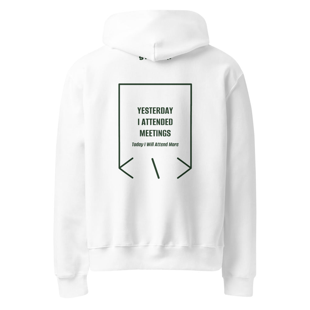 Yesterday I Attended Meetings — White Forest back mockup