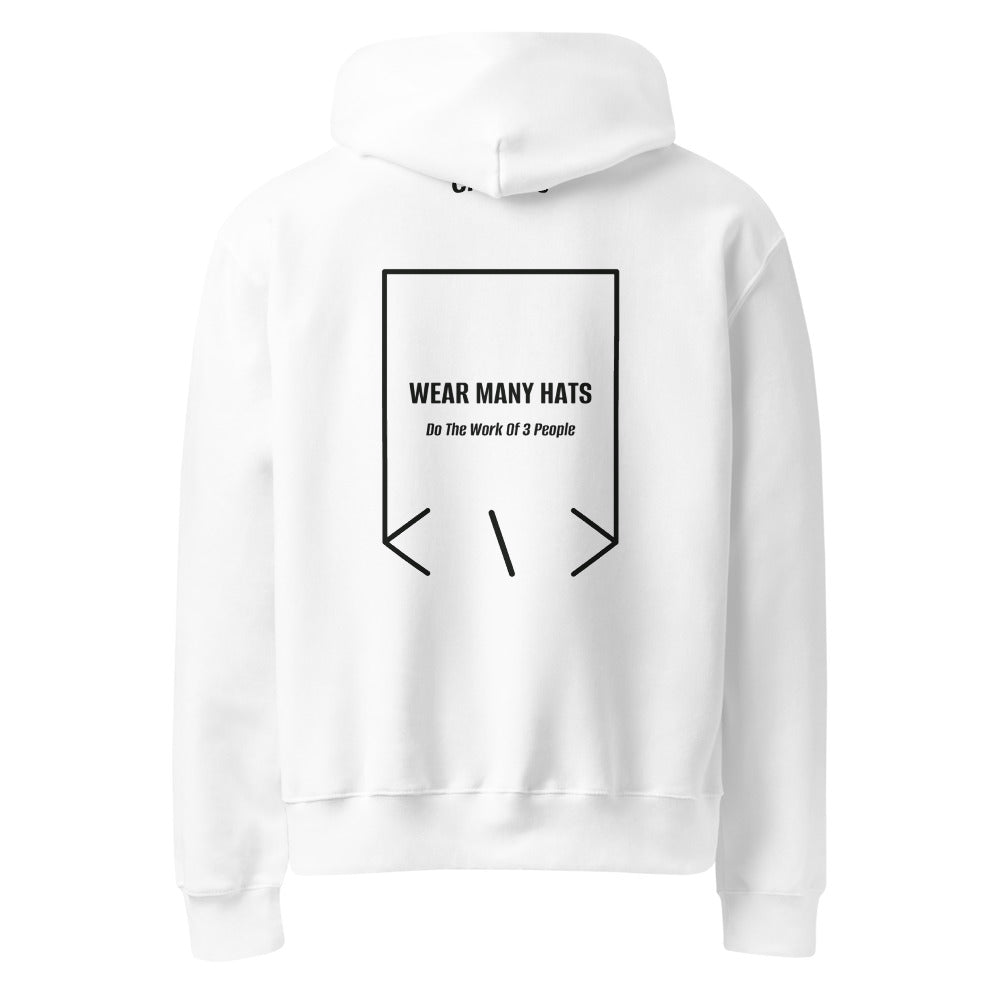 Wear Many Hats — White Vintage Black back mockup