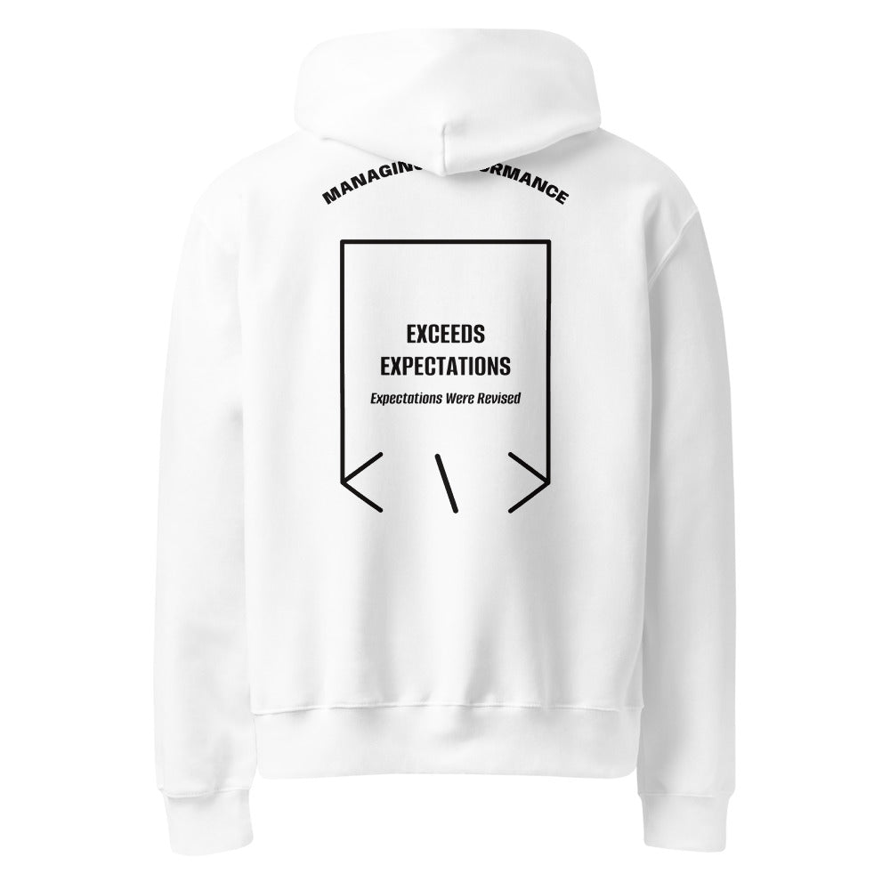 Exceeds Expectations — White Black back mockup