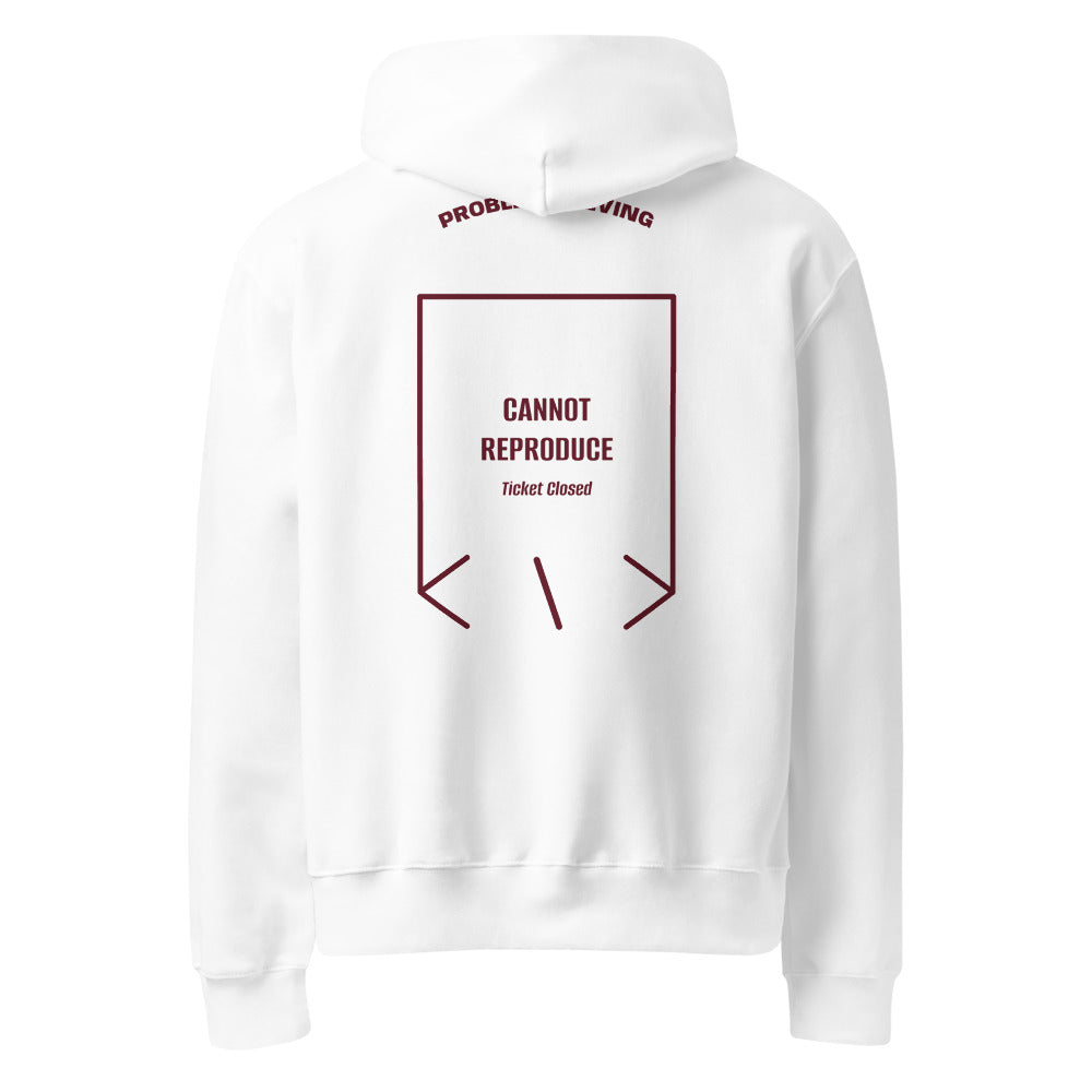 Cannot Reproduce — White Maroon back mockup
