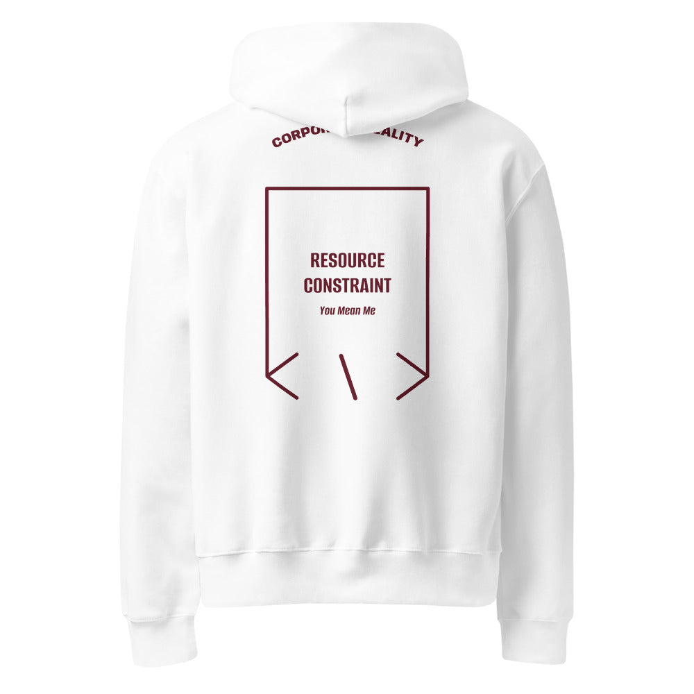 Resource Constraint — White Maroon back mockup