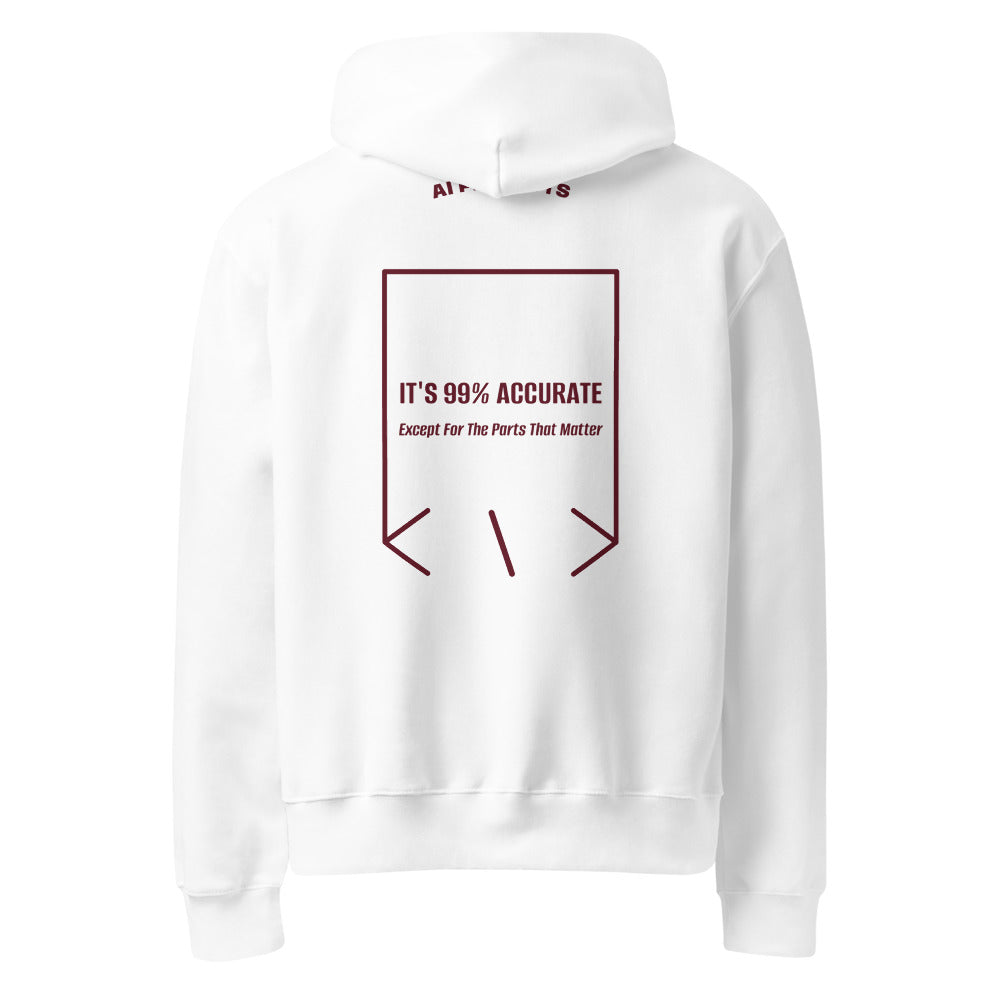 It's 99% Accurate — White Maroon back mockup
