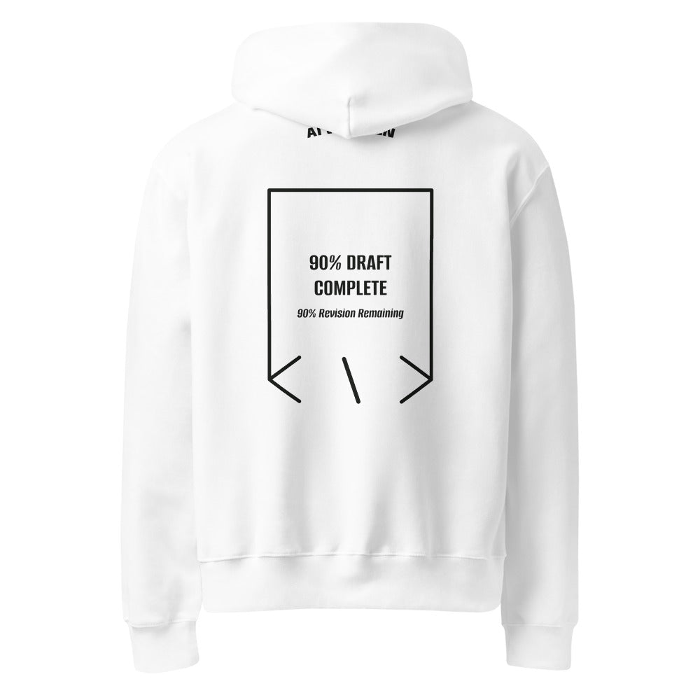 90% Draft Complete — White Vintage Black back mockup