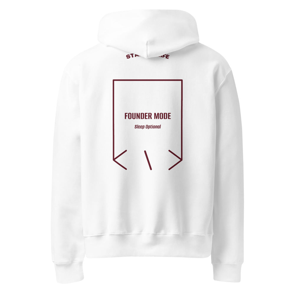 Founder Mode — White Maroon back mockup