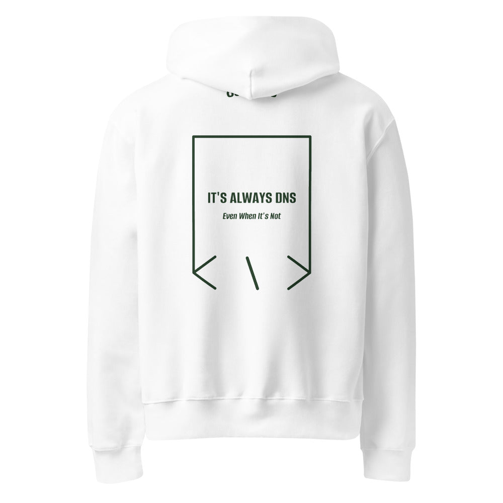 It's Always DNS — White Forest back mockup