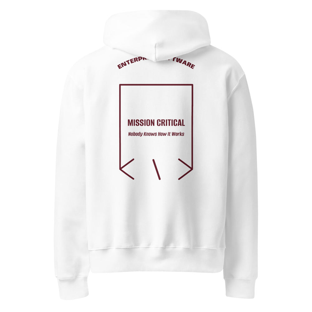 Mission Critical — White Maroon back mockup