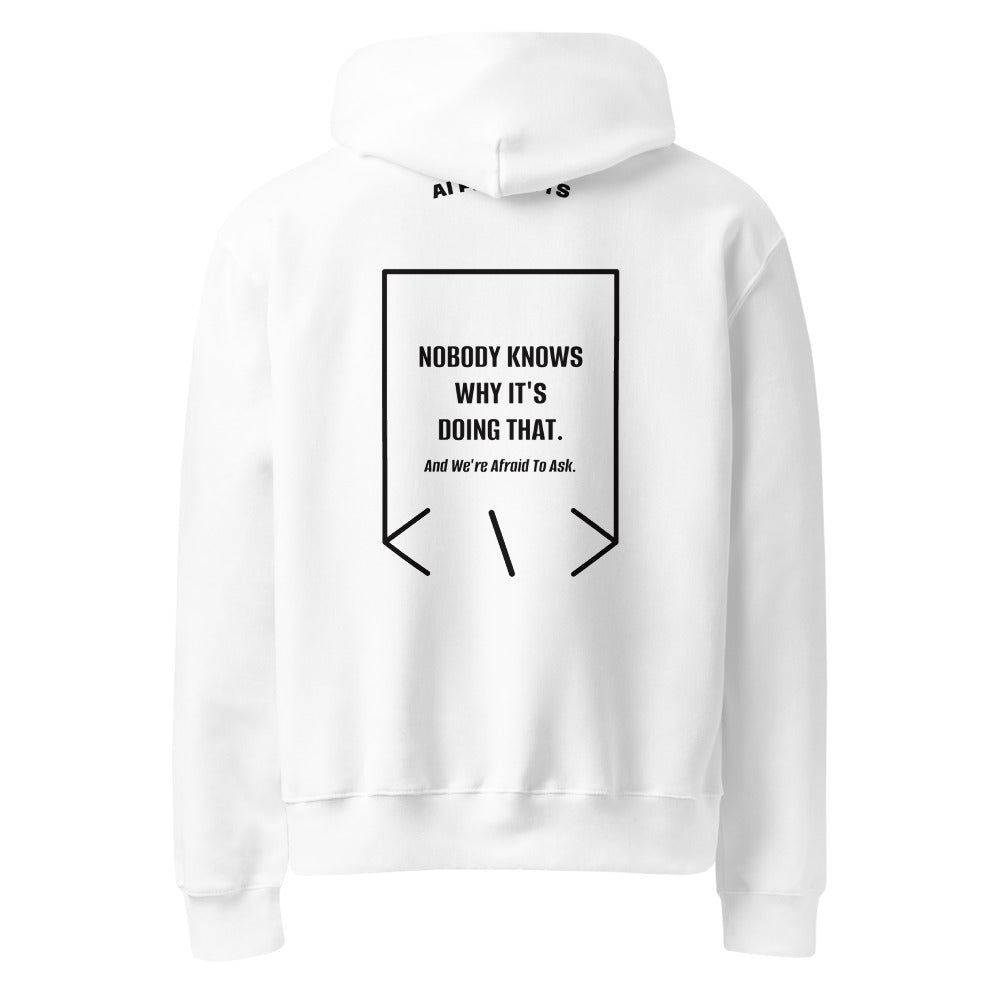 Nobody Knows Why It's Doing That. — White Black back mockup