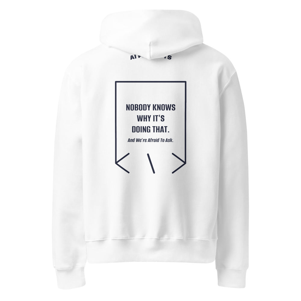 Nobody Knows Why It's Doing That. — White Navy back mockup