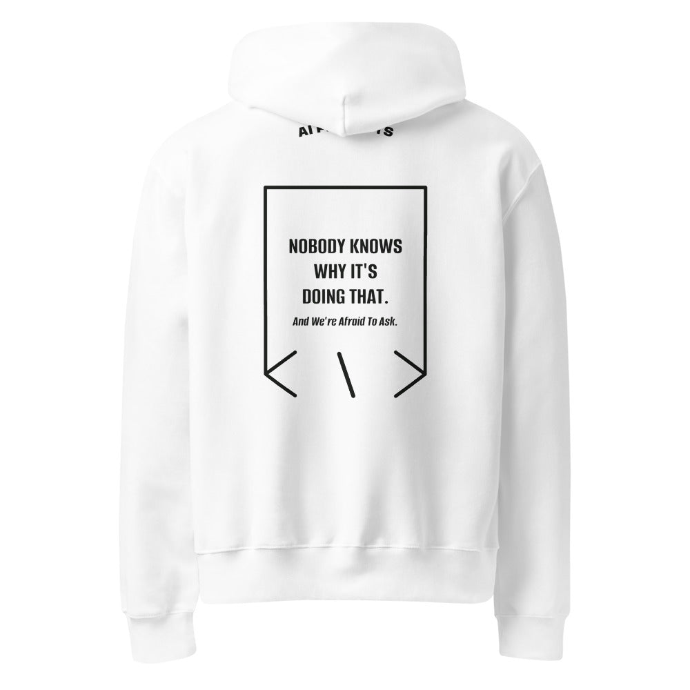 Nobody Knows Why It's Doing That. — White Vintage Black back mockup