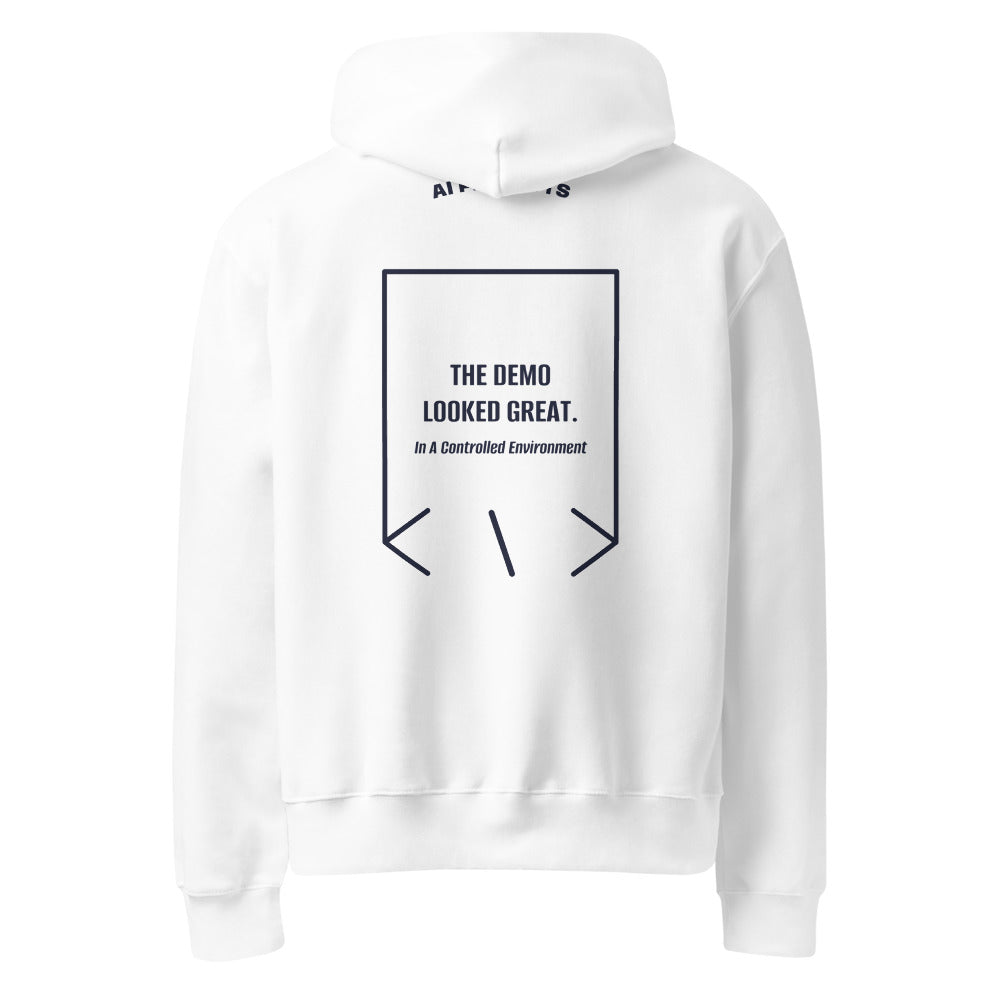 The Demo Looked Great. — White Navy back mockup