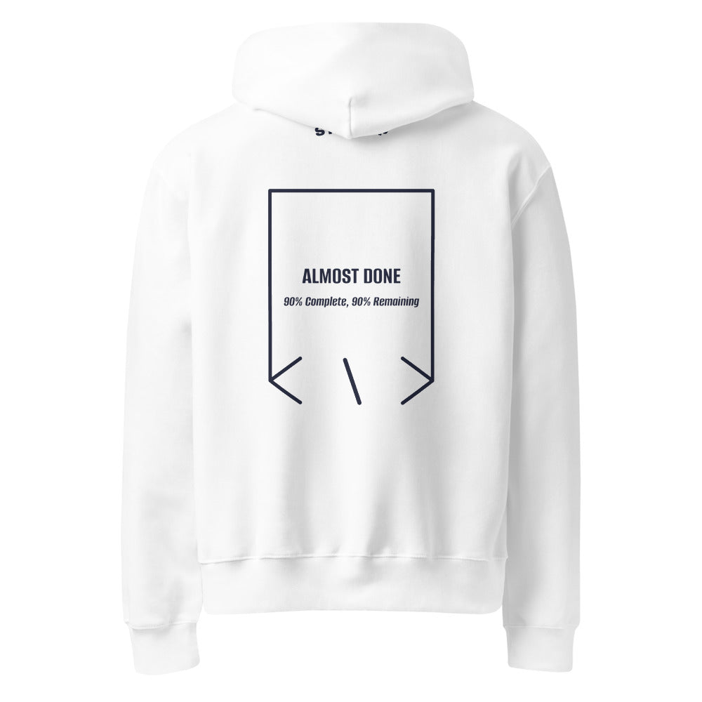 Almost Done — White Navy back mockup
