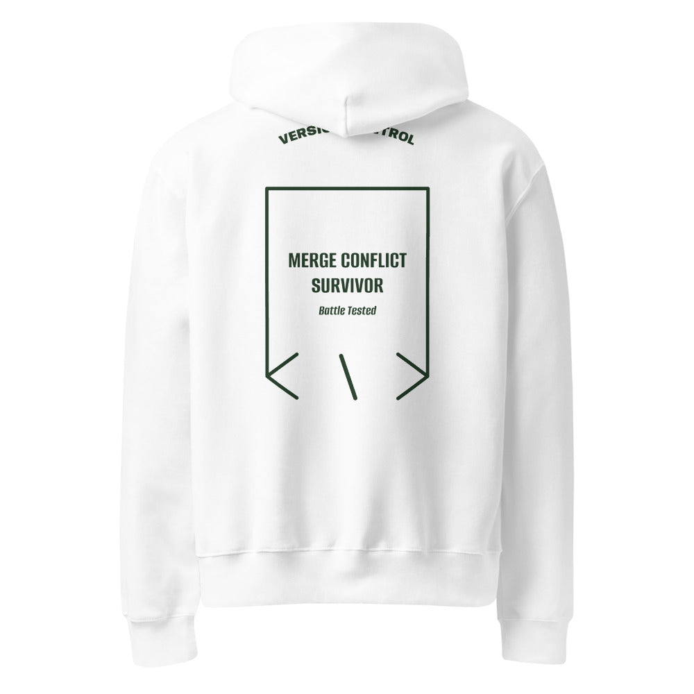 Merge Conflict Survivor — White Forest back mockup