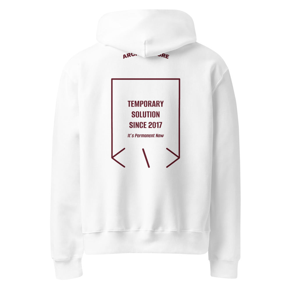 Temporary Solution Since 2017 — White Maroon back mockup