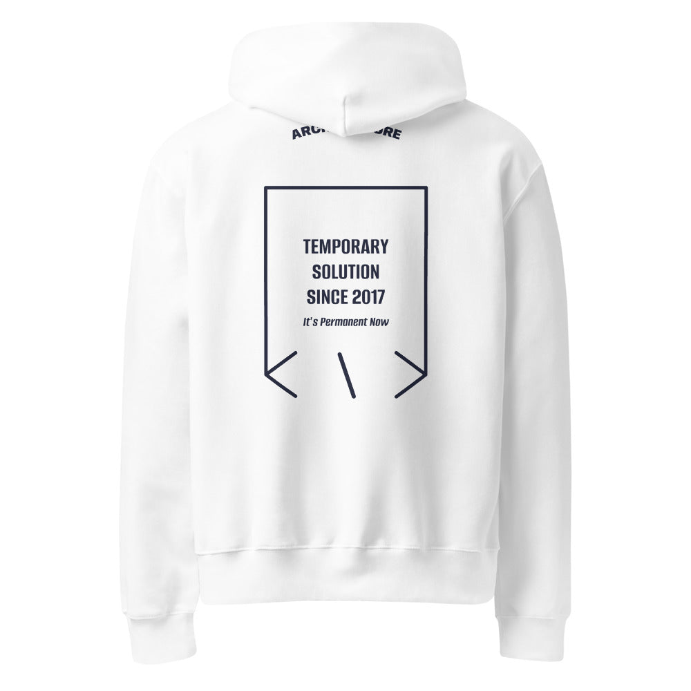 Temporary Solution Since 2017 — White Navy back mockup