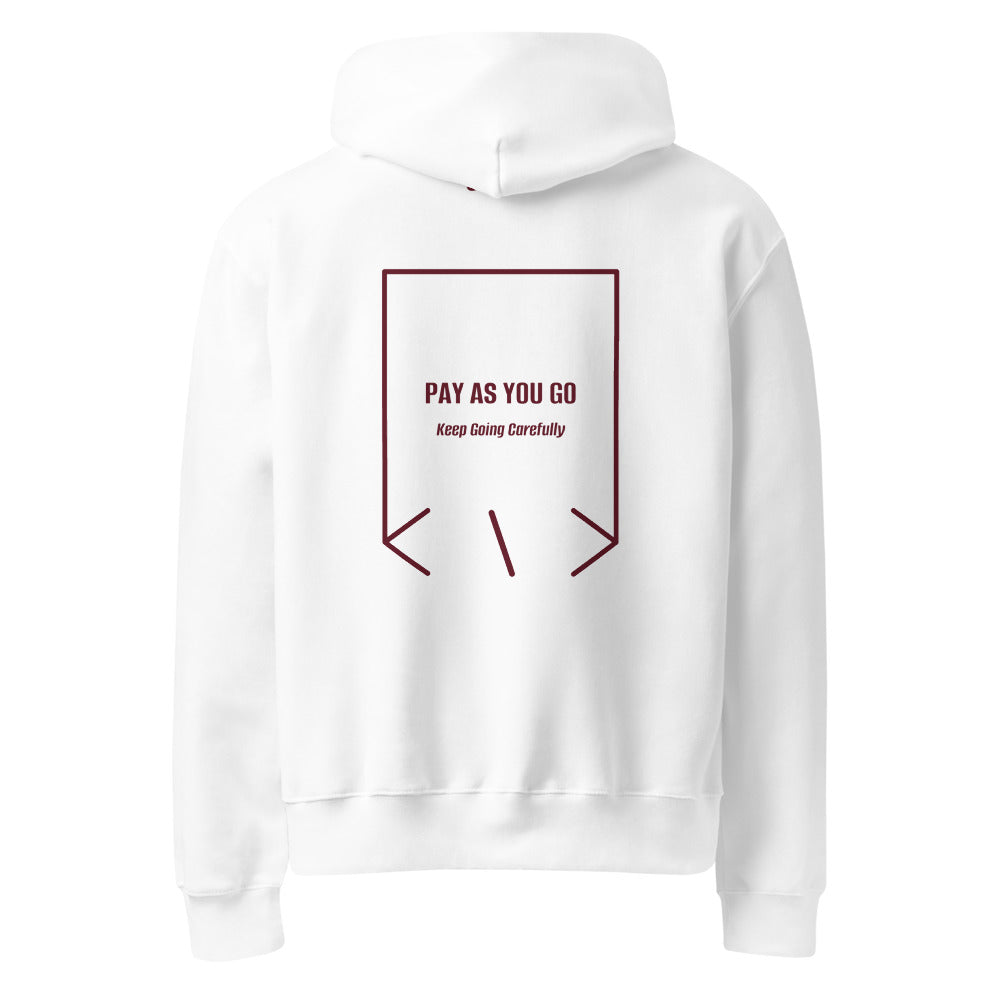 Pay As You Go — White Maroon back mockup