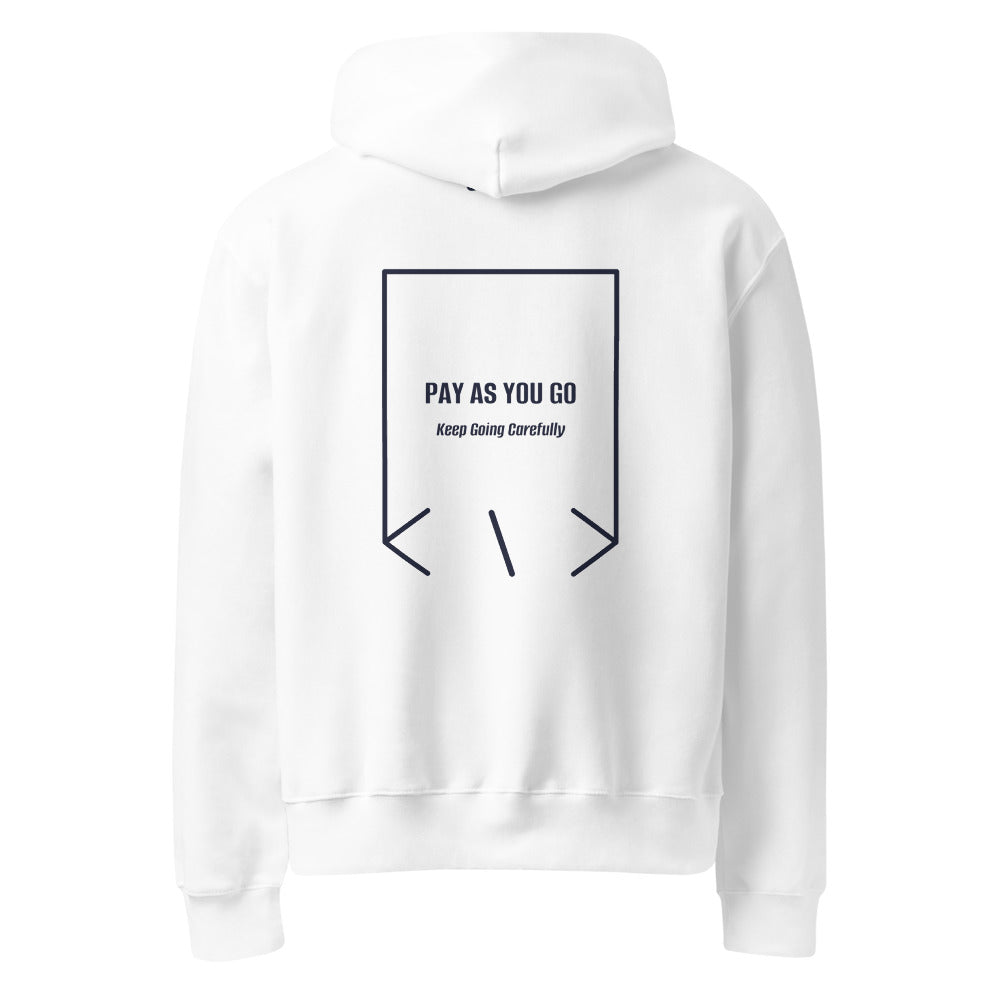Pay As You Go — White Navy back mockup